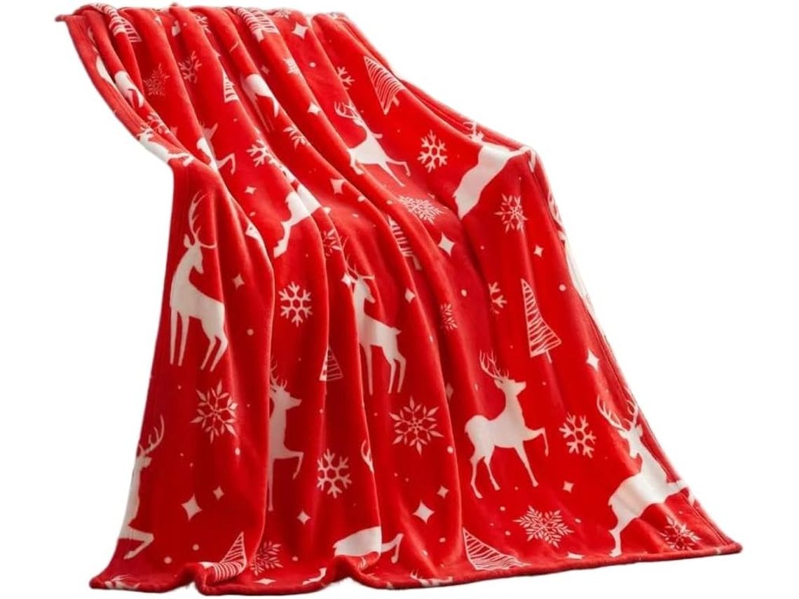 Manta de Natal Syjym em Flanela Macia e Quente para Decoração Natalina Aconchegante o Sofá, Macio, Quente, Ide