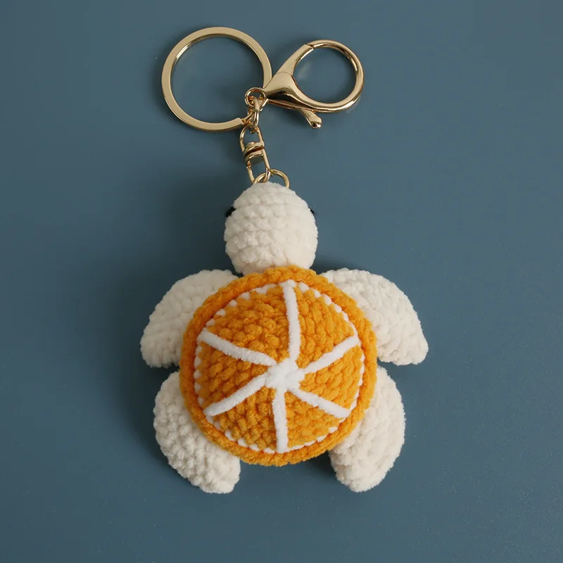 Pingente Criativo De Tartaruga De Frutas, Chaveiro De Tartaruga Trançado À Mão, Decoração Para Bolsa