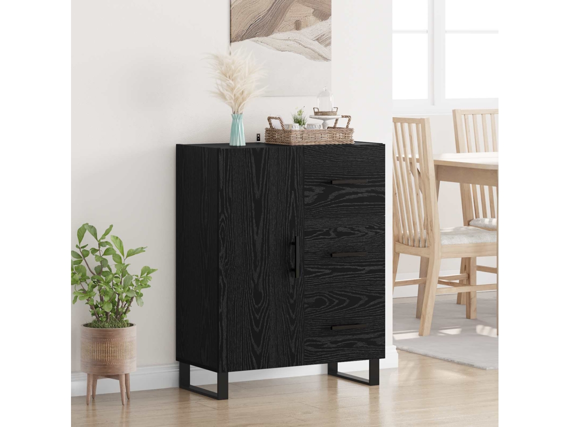 Vidaxl Buffet Com Gaveta Carvalho Preto 69,5 X 34 X 90 Cm