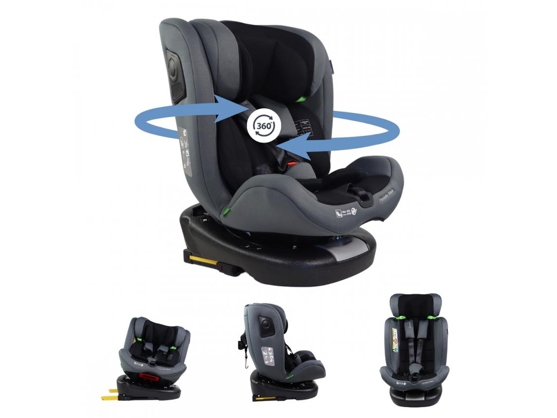 Cadeira auto giratória 360º Reclinável 40-150 cm 0-12 anos Top Tether Ajustável Preto Pandafix MOBICLINIC