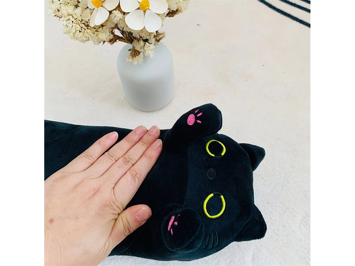 Preta Ipree Almofada Aquecida Usb Pequena Gato Preto Cólicas Menstruais 5 Níveis Temperatura 5 Temporizador 50cm Cobertor Todas Estações Cama Sofá