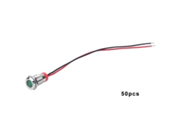 50pcs Indicador Led De Alerta Metal Ip65 Bem-10c 10mm Verde 24v Para Carro Modificação