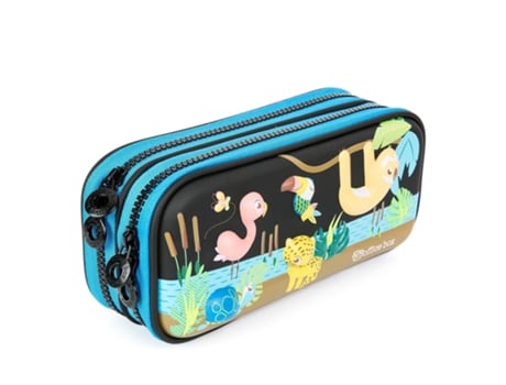 3d Magic Estuche Escolar Doble Con Cuerpo En Relieve. Jungle Negro Office Box