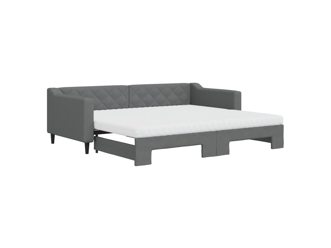 Sofá cama MAISON EXCLUSIVE Gavetão e Colchões 90x200cm Tecido Cinzento escuro