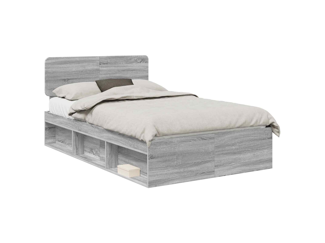 Estrutura da Cama com Cabeceira Cinza Sonoma 120x200 cm MAISON EXCLUSIVE