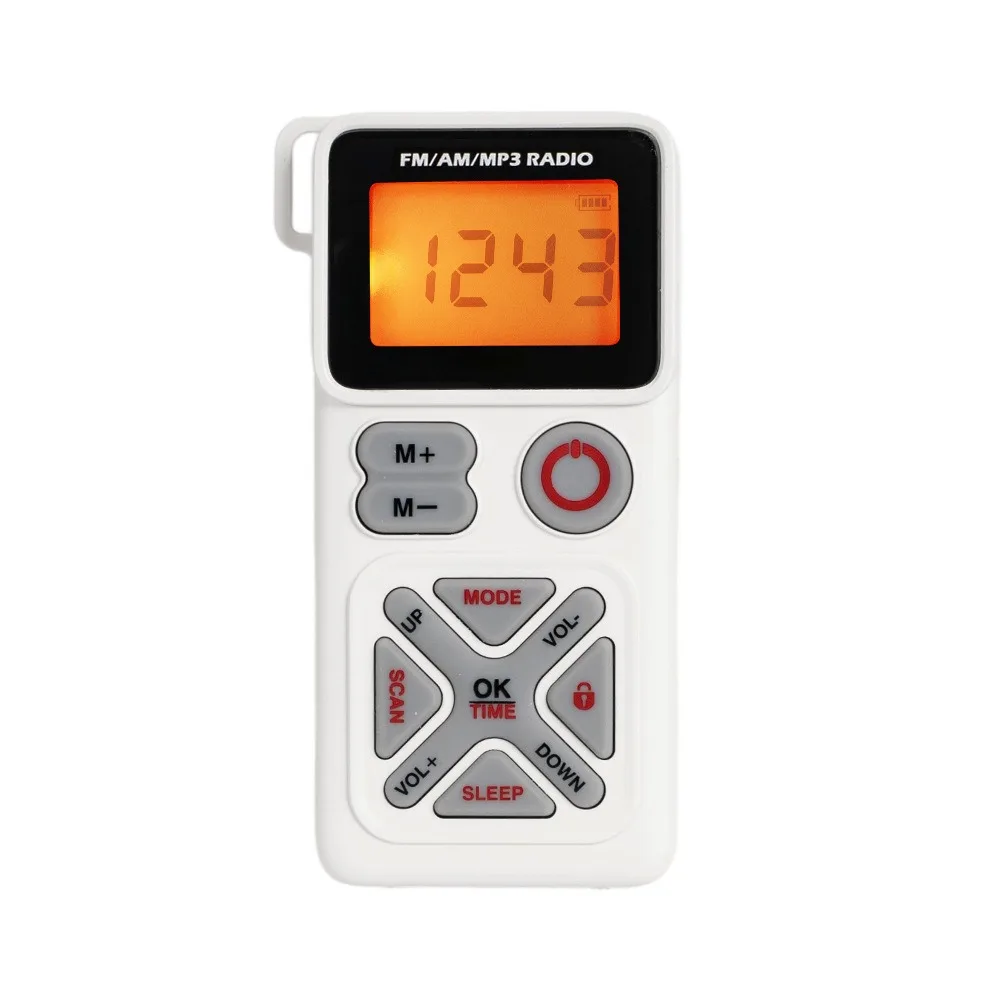 Mini Rádio Fm/am/mp3 Temporizador Entrada para Fone de Ouvido de 3,5 Mm Cartão Tf Carregamento Tipo C MDUG (branco)