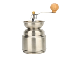 Moedor Manual de Café de Aço Inoxidável e Madeira Sólida com Manivela para Grãos