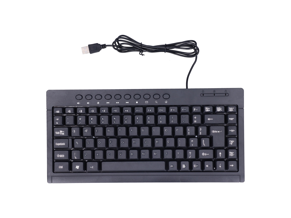 Teclado com Fio LAXISCREED mini, 87 Teclas, portátil, compatível com desktops e laptops
