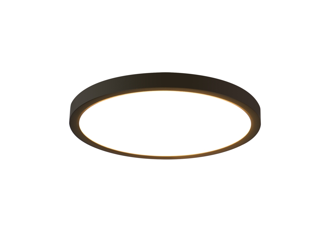 Redondo Preto Led Plafon 24 W Moderno Led Branco Neutro 4000 K Ip44 Ultrafino Diâmetro 23 Cm para Cozinha Escritório Sala Banheiro NETTLIFE