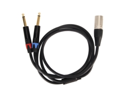 Aetheria cabo Divisor Y Xlr Macho para 2 Plugs 6.35mm Ts Mono 1m Conversor Adaptador de Áudio