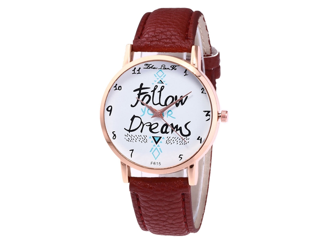 Relógio de Pulso Analógico de Quartzo com Pulseira Pu Simples Clássico para Homens (café)