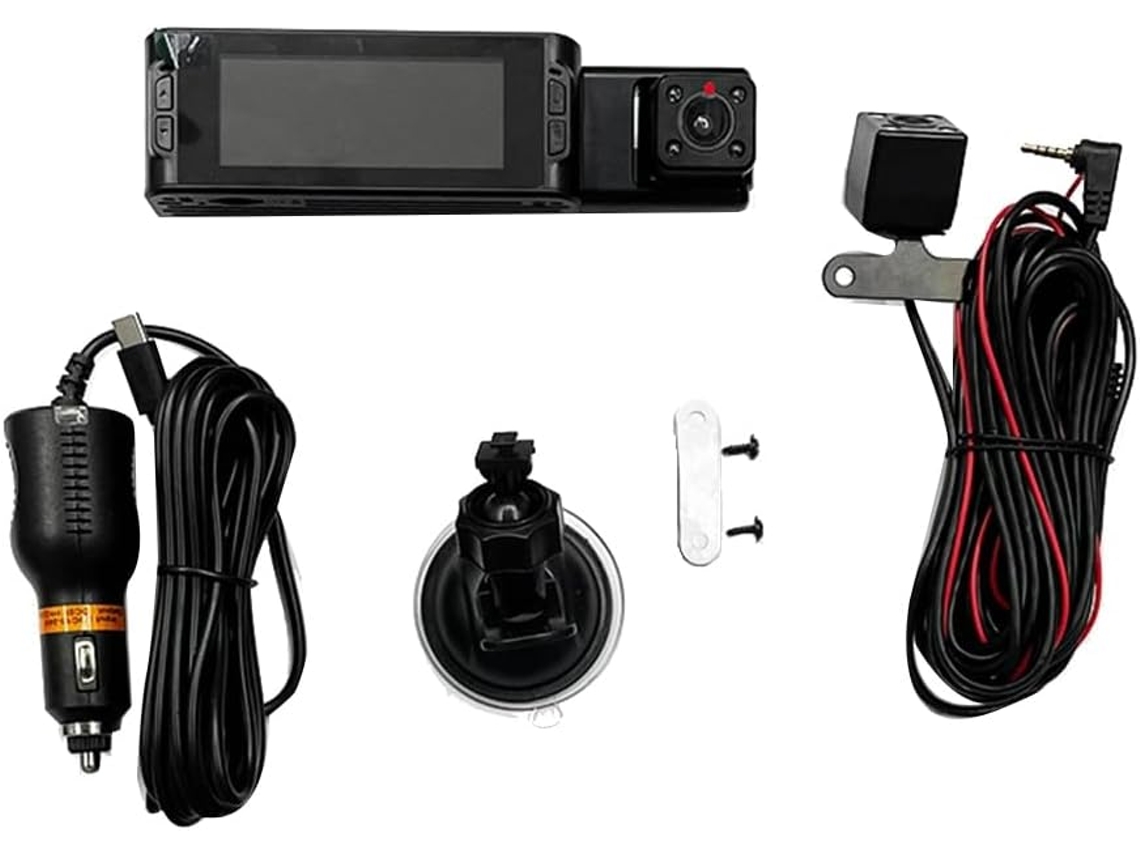 Câmera Veicular com 3 Câmeras, Tela de 3,16 Polegadas e Resolução 1080p, com Gravador de Vídeo para o Motorista. SFUSHOS