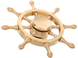 Roda de Navio Decorativa em Latão com Manivela Giratória para Mesa Escritório, Sala Estar, Estilo CHABERLU