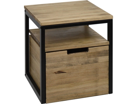 Mesa de Cabeceira  ECO Three com prateleira e gaveta (40x40x45cm)