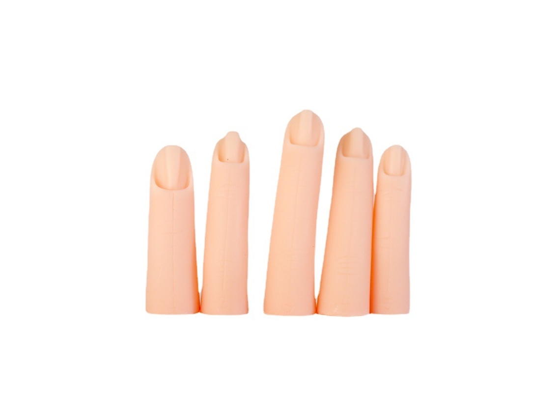 5 Dedos Falsos De Silicone Portáteis Para Prática De Arte De Unhas Treinamento Exibição Decoração
