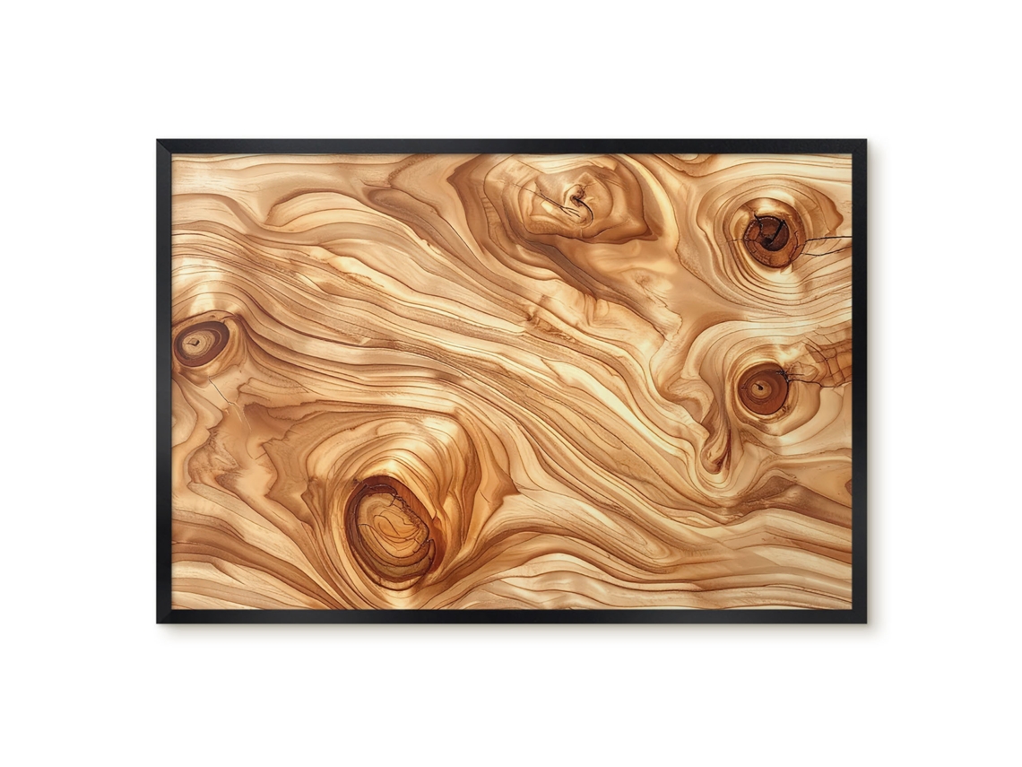 Quadro de vidro magnético com anéis de madeira para o hall de entrada Espelharte (60x40 cm)
