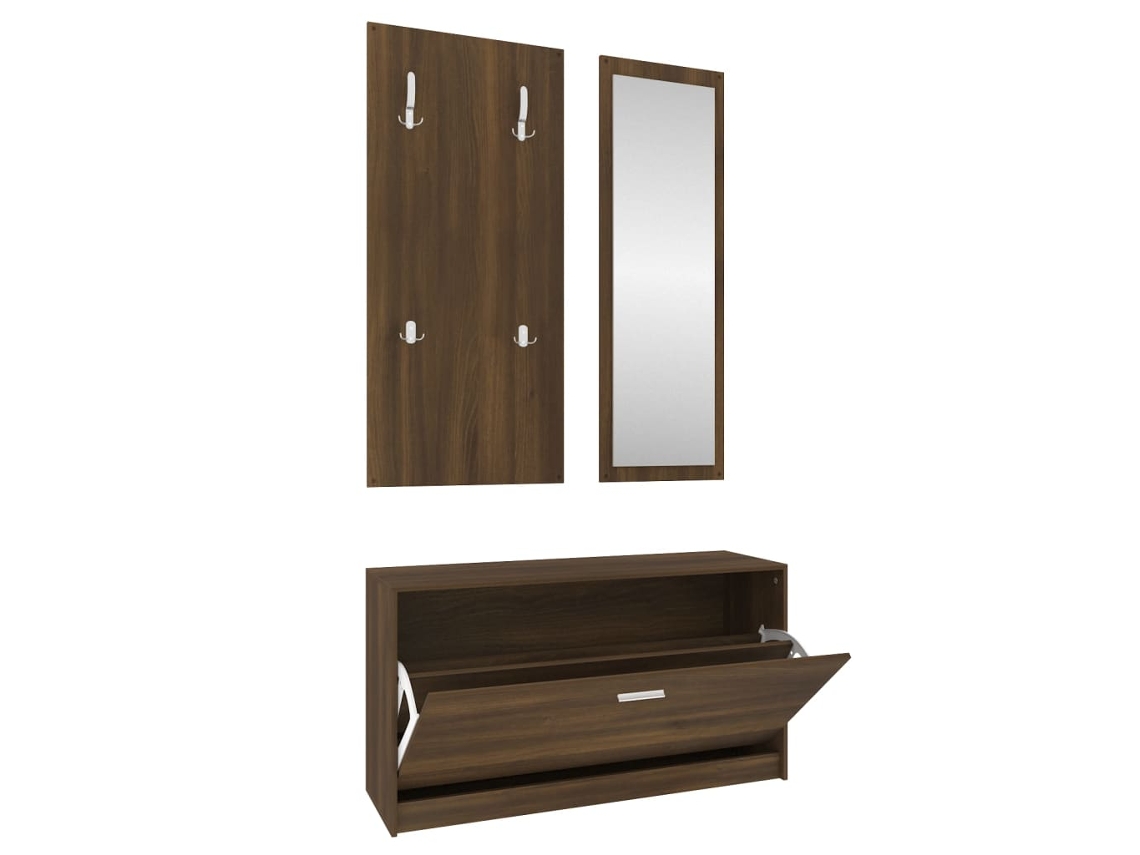 Shoe Cabinet Set, Shoe Cabinet Sets Vidaxl Marrom Madeira Processada (n/a)