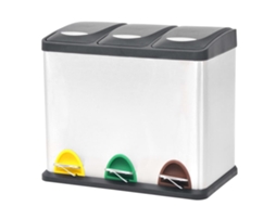 Vidaxl Caixote Do Lixo Para Reciclagem Com Pedais 24 L Aço Inoxidável
