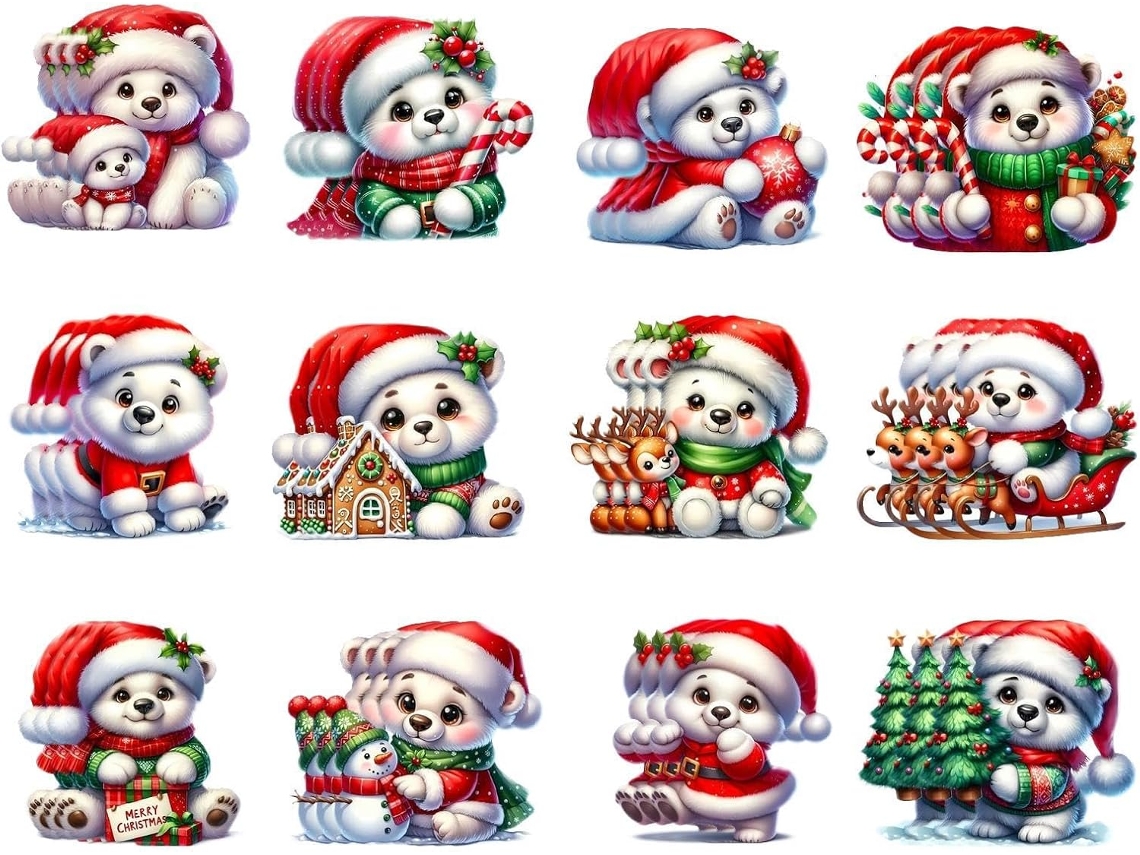 Enfeites De Natal De Madeira Em Formato De Urso | Decorações Para Árvore De Natal, Casa E Hall De Entrada.