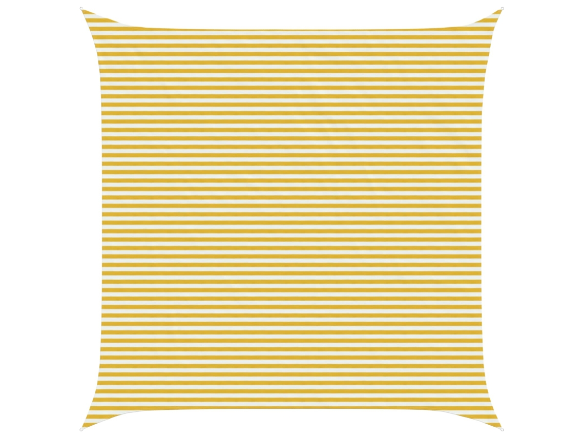 Vidaxl Vela De Sombra Amarelo E Branco 7 X 7 M Hdpe