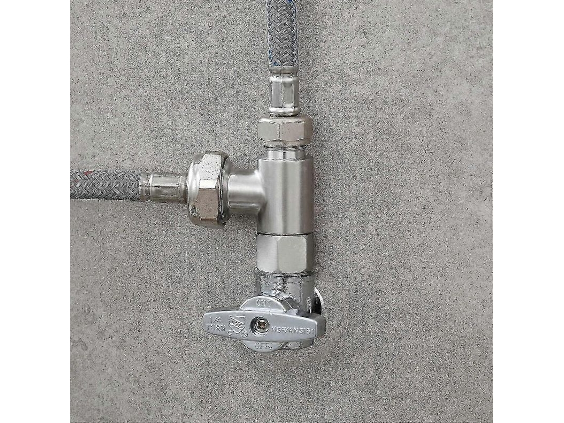 Adaptador De Válvula Com Fiação Us 3/8" E G 1/2", Inox Com Revestimento De Níquel, Para Lavadora, Bidet E Torneira