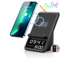 Estação de Carregamento Sem Despertador Series para Apple, Samsung CHRONUS Bluetooth Preto