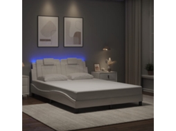 Vidaxl Estrutura de Cama Viana com Led Sem Colchão 140x200 Cm Branco