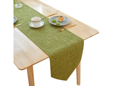 Caminho de Mesa de Linho Verde Caminhos de Mesa Limpáveis Decoração de Casa Toalha de Mesa para Sala de Jantar Cozinha 180/210/240Cm 30*210Cm