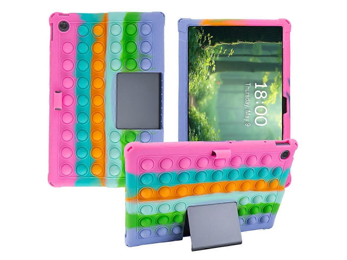 Capa Hengrongshen para tablet Lenovo Xiaoxin Pad Studio 11,5 polegadas Tab Plus TB-351FU com suporte e bolas coloridas rosa