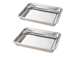 2026 conjunto de 2 Bandejas de Hornear de Acero Inoxidable Antiadherentes para Horno 32x22x4.8cm