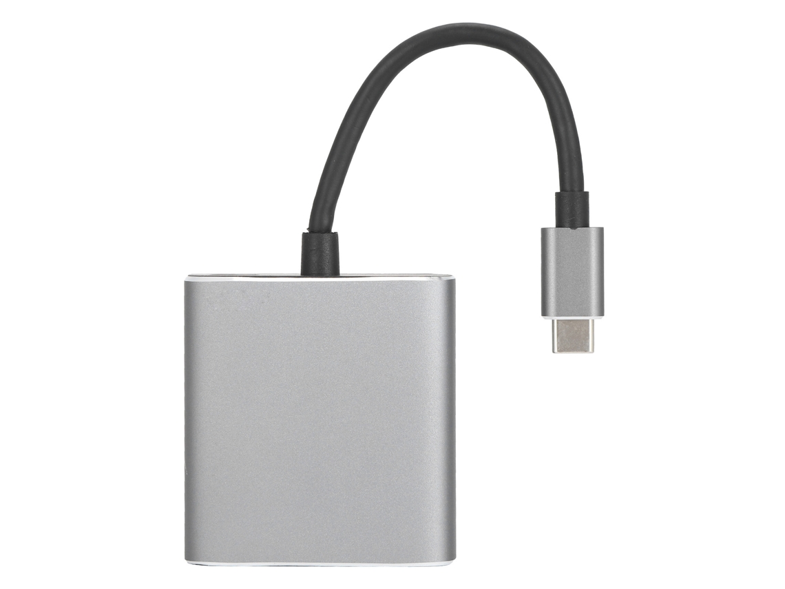 Adaptador Mali Type C 3 em 1 com HDMI 4K, RJ45, PD3.0, para conexão multimídia e rede