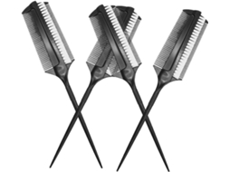 Conjunto De 4 Peças Escova Para Desfiar E Pente Dupla Face Com Cerdas Curtas, Resistente A Altas Temperaturas, Para