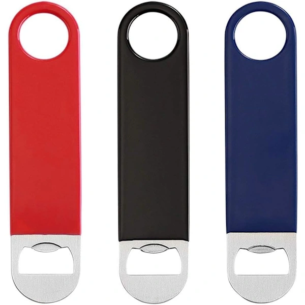 Conjunto De 3 Abridores De Garrafa Planos Em Aço Inoxidável, Abridor De Garrafa Cerveja Para Cozinha, Bar Ou Restaurante, 18 Cm, Vermelho, Preto
