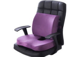 Conjunto almofada apoio lombar cadeira poliéster confortável escritório casa roxo S/MARCA