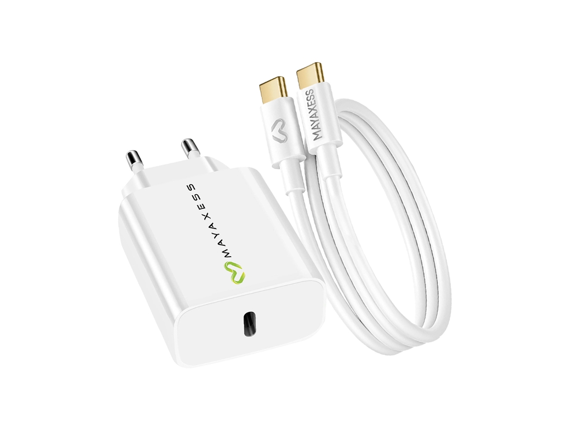 Carregador de Parede para Galaxy A53 20w + Cabo Usb c 1m MAYAXESS