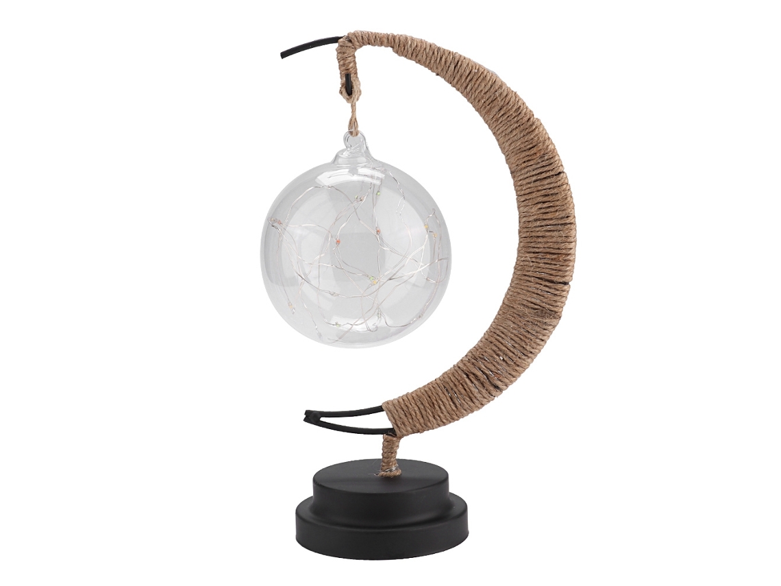 Laxiscreed Globo De Vidro Com Lua De Ferro Para Decoração E Luz Noturna Led Com Fio De Cobre