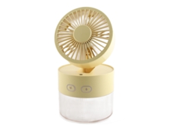 Ventoinha Mini Refrigerada com Água Plegável Mesa Usb Spray Névoa Abs Amarela