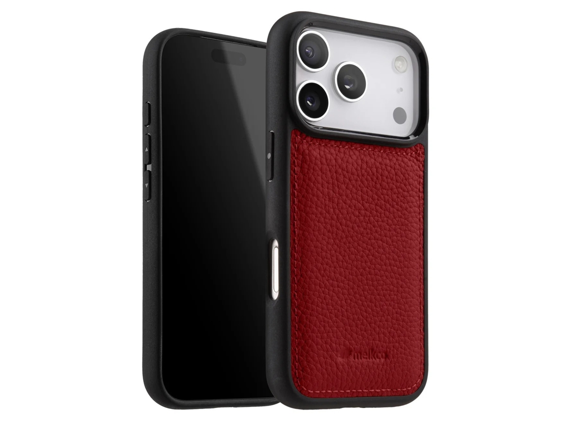 Capa Reforçada Para Iphone 17 Pro Em Couro Granulado Com Bordas Salientes