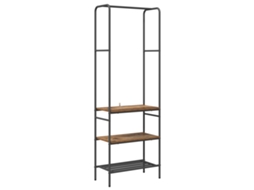 Conjunto 1 Organizador De Roupas Vidaxl Castanho Metal (60 X 30 X 171 Cm)
