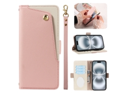 Capa Para Celular Em Couro Texturizado Com Cordão, Capa Para Iphone.rosa - Iphone Xs Max