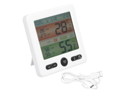 Yuru medidor de Temperatura e Umidade Indoor com Tela Grande Relógio Digital Termômetro Higrômetro Ts 6211 Branco