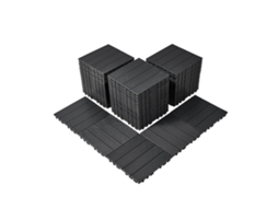 VEVOR Azulejos Entrelaçados para Terraço PP Cinza Escuro 300 x 300 x 20 mm 54 unid.