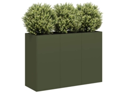 Vidaxl Vaso Floreira 120x40x80 Cm Aço Laminado A Frio Verde