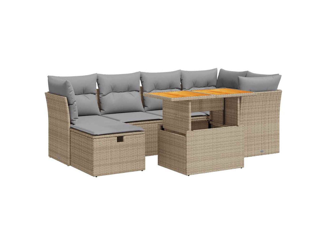 Garden Sofa Set, Garden Sofa Sets Vidaxl Bege Rattan / Vime (n/a)