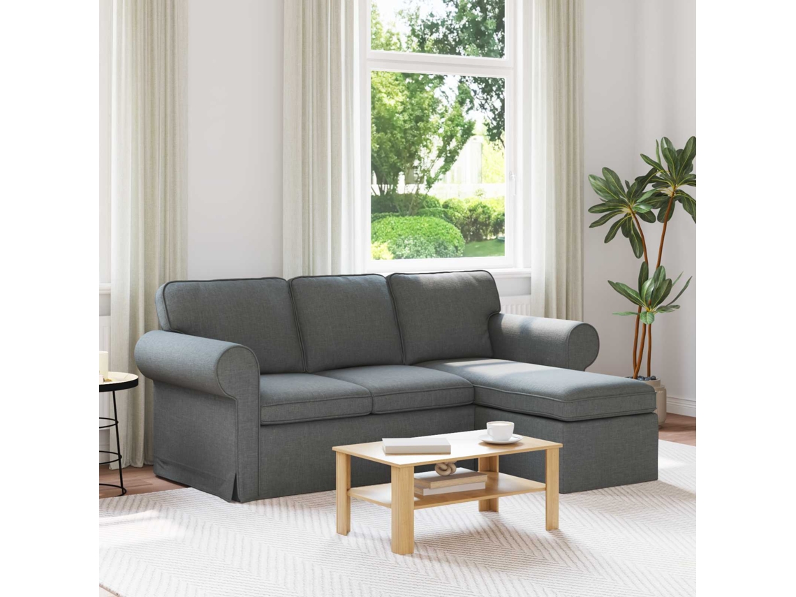 Vidaxl Sofá Cinza Escuro 195 X 138 X 80 Cm Tecido