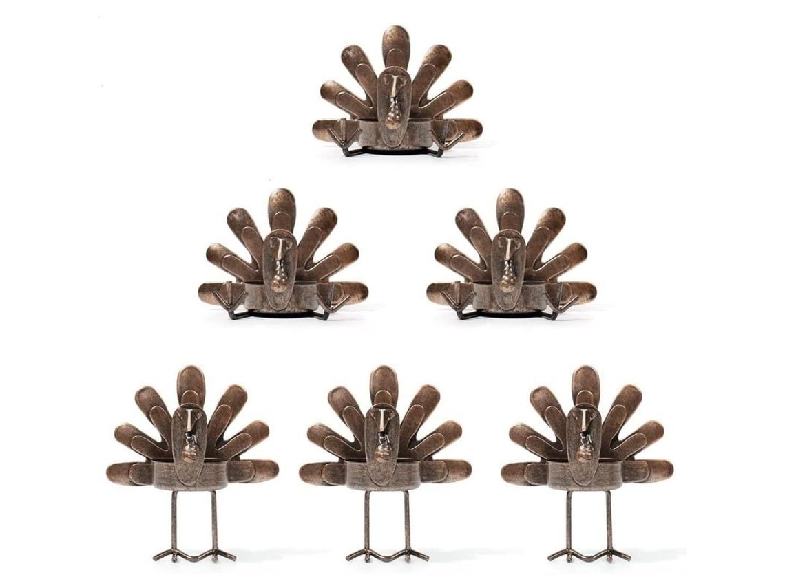Suporte para velas de peru sentado/em pé, decorativo de Ação de graças para cozinha | S/MARCA
