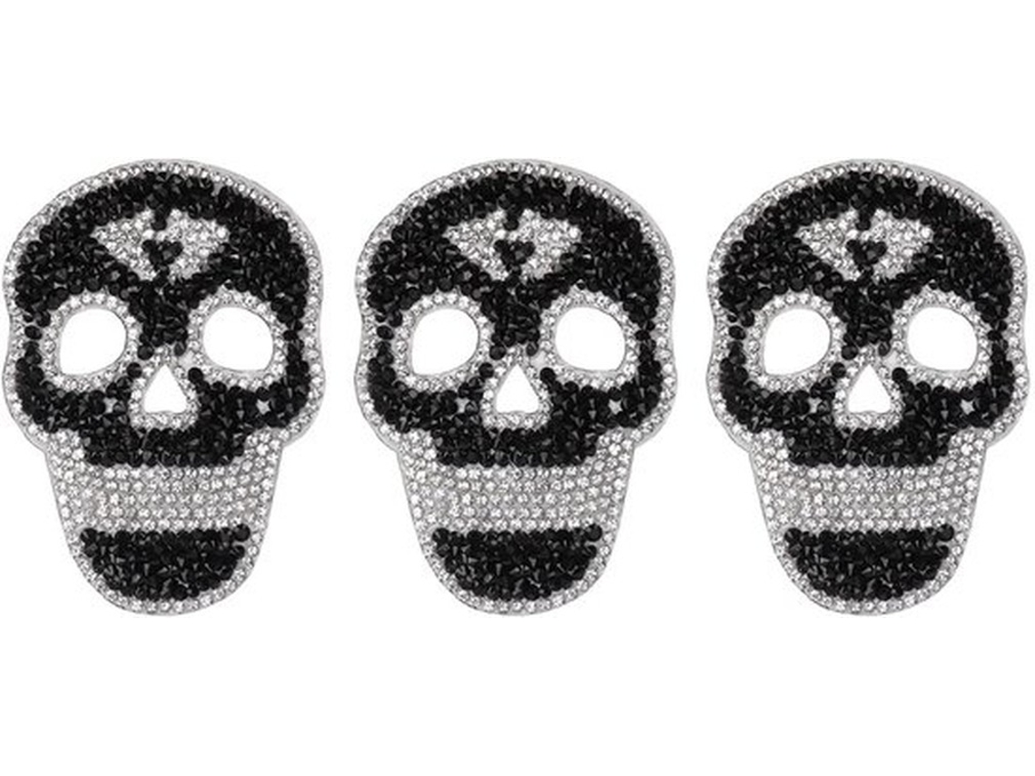 Patches De Cabeça Negra - 3 Unidades - Decorativo - Resistente - Durável - Para Roupas - Patches De Tecido