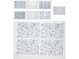 Papel De Transferência Para Cerâmica Sherchpry, Design Detalhado, Decalques Tradicionais Em Esmalte Azul, 8 Peças, Fácil