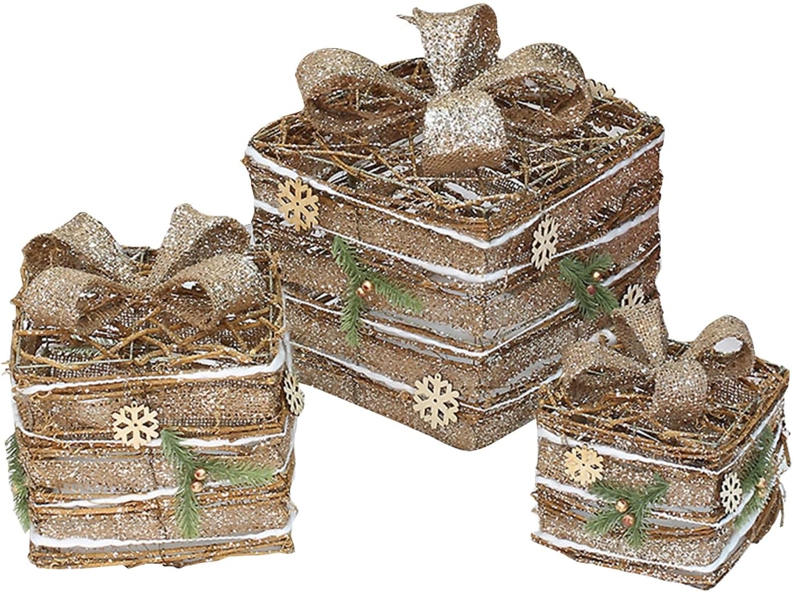 Conjunto De Presente De Natal Com 3 Peças, Artigos Decorativos Para Festivais, Feriados, Ano Novo