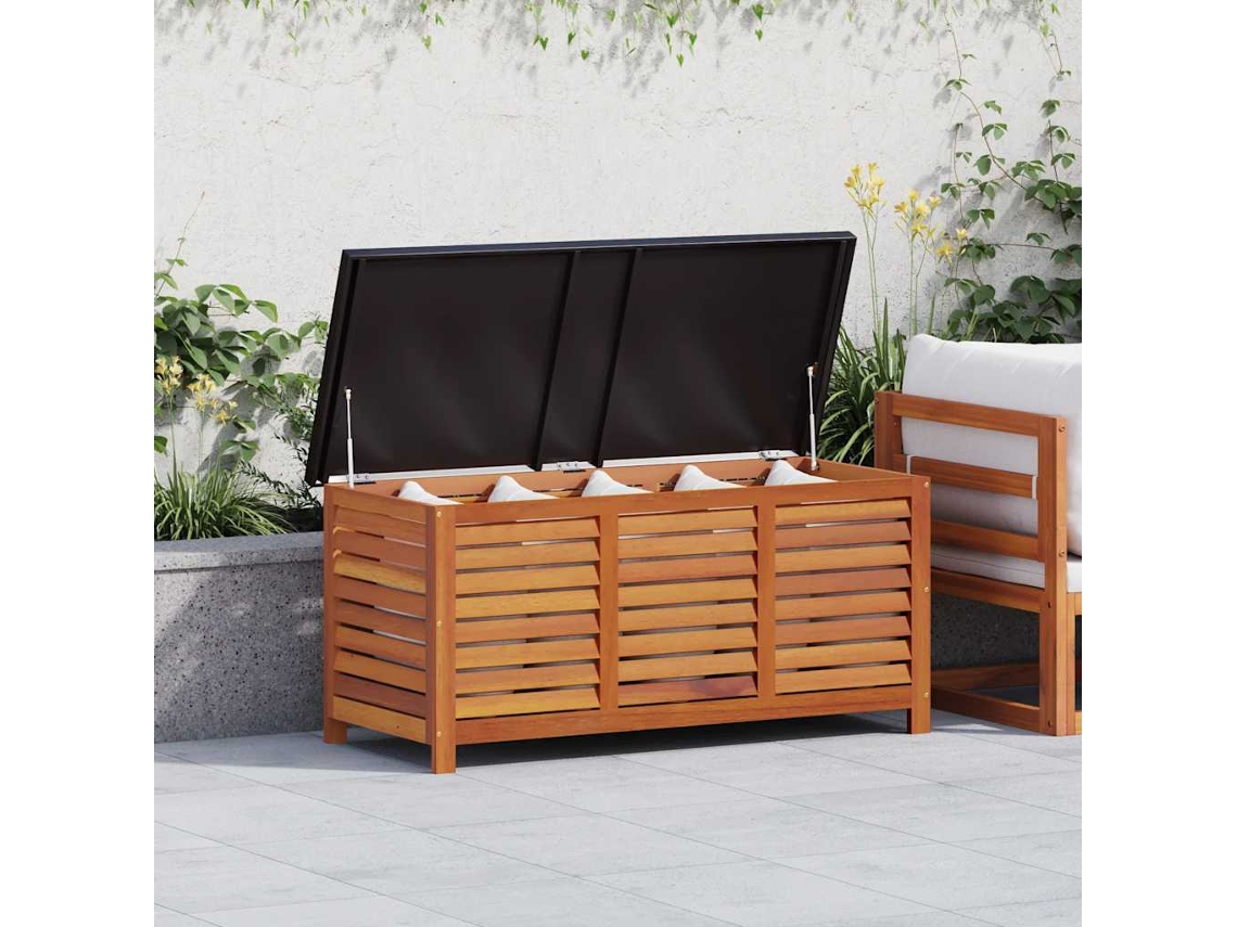 Vidaxl Caixa Arrumação P/ Jardim 117x50x55 Cm Madeira Eucalipto Maciça